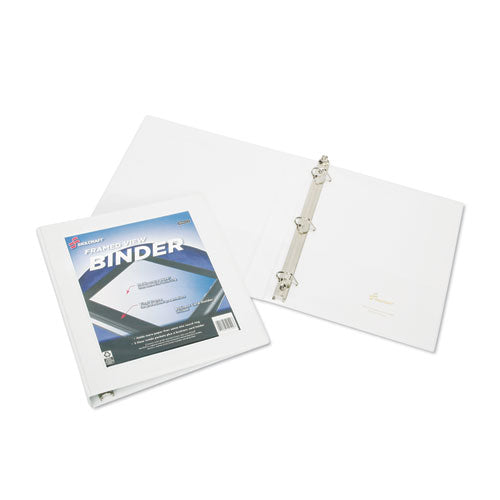 7510014621386 SKILCRAFT Framed Slant-D Ring View Binder, 3 Rings, 1" Capacity, 11 x 8.5, White