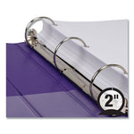 Earth’s Choice Plant-Based Durable Fashion View Binder, 3 Rings, 2" Capacity, 11 x 8.5, Purple, 2/Pack