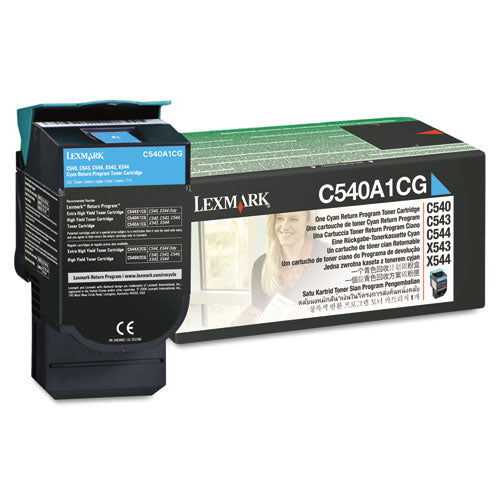 C540A1CG Return Program Toner, 1,000 Page-Yield, Cyan