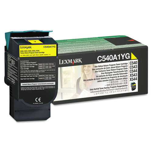 C540A1YG Return Program Toner, 1,000 Page-Yield, Yellow