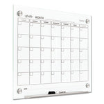 Infinity Magnetic Glass Calendar Board, One Month, 24 x 18, White Surface