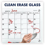 Infinity Magnetic Glass Calendar Board, One Month, 24 x 18, White Surface