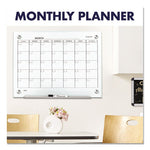 Infinity Magnetic Glass Calendar Board, One Month, 24 x 18, White Surface