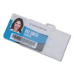 ID Card Holders, Horizontal, Clear 3.68" x 2.25" Holder, 3.38" x 2.13" Insert, 25/Pack