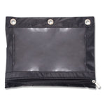 Binder Pencil Pouch, 10 x 7.38, Black/Clear