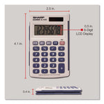 EL-243SB Solar Pocket Calculator, 8-Digit LCD