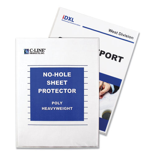 Top-Load No-Hole Sheet Protectors, Heavyweight, Clear, 2" Capacity, 25/Box