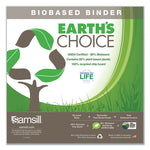 Earth's Choice Plant-Based D-Ring View Binder, 3 Rings, 3" Capacity, 11 x 8.5, White