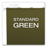 Ready-Tab Reinforced Hanging File Folders, Letter Size, 1/5-Cut Tabs, Standard Green, 25/Box