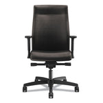 Ignition 2.0 Upholstered Mid-Back Task Chair With Lumbar, Supports 300 lb, 17" to 22" Seat, Black Vinyl Seat/Back, Black Base