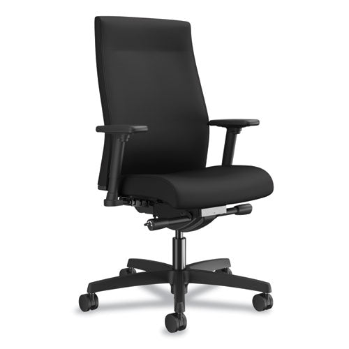 Ignition 2.0 Upholstered Mid-Back Task Chair With Lumbar, Supports Up to 300 lb, 17" to 22" Seat Height, Black