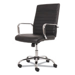 5-Eleven Mid-Back Executive Chair, Supports Up to 250 lb, 17.1" to 20" Seat Height, Black Seat/Back, Chrome Base