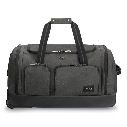 Leroy Rolling Duffel, Fits Devices Up to 15.6", Polyester, 12 x 10.5 x 10.5, Gray