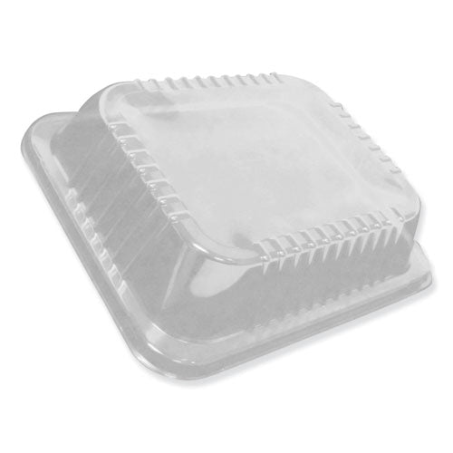 Dome Lids for 12.63 x 10.5 Oblong Containers, 1.5" Half Size Steam Table Pan Lid, Low Dome, Clear, Plastic, 100/Carton