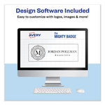 The Mighty Badge Name Badge Holder Kit, Horizontal, 3 x 1, Inkjet, Silver, 4 Holders/32 Inserts