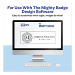 The Mighty Badge Name Badge Inserts, 1 x 3, Clear, Laser, 20/Sheet, 5 Sheets/Pack