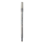 Round Stic Xtra Life Ballpoint Pen Xtra-Value Pack, Stick, Medium 1 mm, Black Ink, Translucent Frost Barrel, 240/Carton