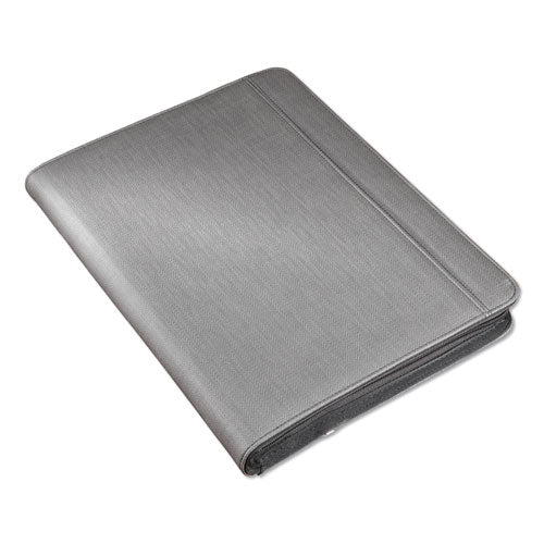 Power Padfolio, Zipper, 10.75 x 1.5 x 13.5, Polyurethane, Gray