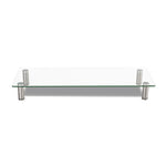 Adjustable Tempered Glass Monitor Riser, 22.75" x 8.25" x 3" to 3.5", Clear/Silver