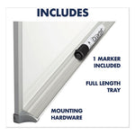 Porcelain Magnetic Whiteboard, 72 x 48, White Surface, Silver Aluminum Frame