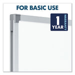 Dry Erase Board with Aluminum Frame, 36 x 24, Melamine White Surface, Silver Aluminum Frame