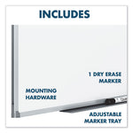 Dry Erase Board with Aluminum Frame, 72 x 48, Melamine White Surface, Silver Aluminum Frame