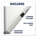 Porcelain Magnetic Whiteboard, 96 x 48, White Surface, Silver Aluminum Frame