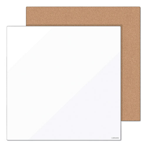 Tile Board Value Pack, (1) Tan Cork Bulletin, (1) White Magnetic Dry Erase, 14 x 14