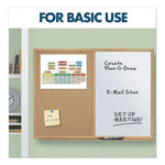 Bulletin/Dry-Erase Board, Melamine/Cork, 36 x 24, Brown/White Surface, Oak Finish Frame