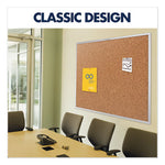 Classic Series Cork Bulletin Board, 24 x 18, Tan Surface, Silver Aluminum Frame