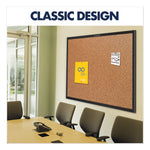 Classic Series Cork Bulletin Board, 24 x 18, Tan Surface, Black Aluminum Frame