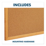 Bulletin/Dry-Erase Board, Melamine/Cork, 36 x 24, Brown/White Surface, Oak Finish Frame