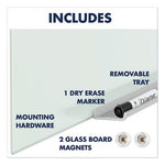 InvisaMount Magnetic Glass Marker Board, 39 x 22, White Surface