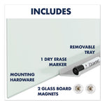 InvisaMount Magnetic Glass Marker Board, 85 x 48, White Surface