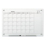 Infinity Magnetic Glass Calendar Board, One Month, 36 x 24, White Surface