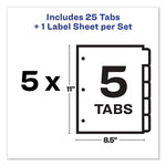 Print and Apply Index Maker Clear Label Dividers, 5-Tab, Color Tabs, 11 x 8.5, White, Traditional Color Tabs, 5 Sets