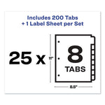 Print and Apply Index Maker Clear Label Dividers, 8-Tab, Color Tabs, 11 x 8.5, White, Traditional Color Tabs, 25 Sets