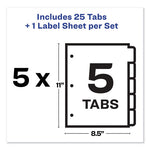 Print and Apply Index Maker Clear Label Dividers, 5-Tab, Color Tabs, 11 x 8.5, White, Blue Tabs, 5 Sets