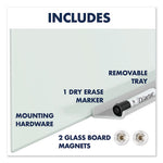 InvisaMount Magnetic Glass Marker Board, 74 x 42, White Surface