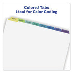 Print and Apply Index Maker Clear Label Dividers, 8-Tab, Color Tabs, 11 x 8.5, White, Contemporary Color Tabs, 25 Sets
