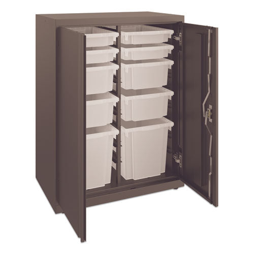 Flagship Storage Cabinet with 4 Small, 4 Medium and 2 Large Bins, 30w x 18d x 39.13h, Charcoal