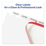 Print and Apply Index Maker Clear Label Unpunched Dividers, 8-Tab, 11 x 8.5, White, White Tabs, 25 Sets