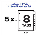 Print and Apply Index Maker Clear Label Dividers, 8-Tab, 11 x 8.5, White, 5 Sets