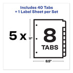 Print and Apply Index Maker Clear Label Plastic Dividers with Printable Label Strip, 8-Tab, 11 x 8.5, Assorted Tabs, 5 Sets