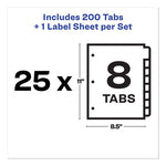 Print and Apply Index Maker Clear Label Dividers, 8-Tab, 11 x 8.5, White, 25 Sets