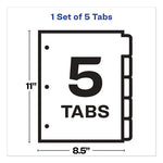 Print and Apply Index Maker Clear Label Plastic Dividers with Printable Label Strip, 5-Tab, 11 x 8.5, Assorted Tabs, 1 Set