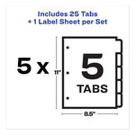 Print and Apply Index Maker Clear Label Dividers, Big Tab, 5-Tab, White Tabs, 11 x 8.5, White, 5 Sets