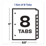 Print and Apply Index Maker Clear Label Dividers, Big Tab, 8-Tab, 11 x 8.5, White, 1 Set