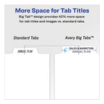 Print and Apply Index Maker Clear Label Dividers, Big Tab, 8-Tab, 11 x 8.5, White, 1 Set
