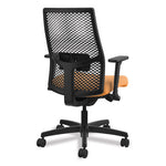 Ignition 2.0 Reactiv Mid-Back Task Chair, 17" to 22" Seat Height, Apricot Fabric Seat, Black Back, Black Base